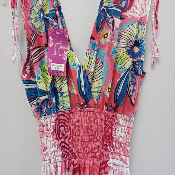Maxi dress colorful floral print XXL - Picture 5 of 11
